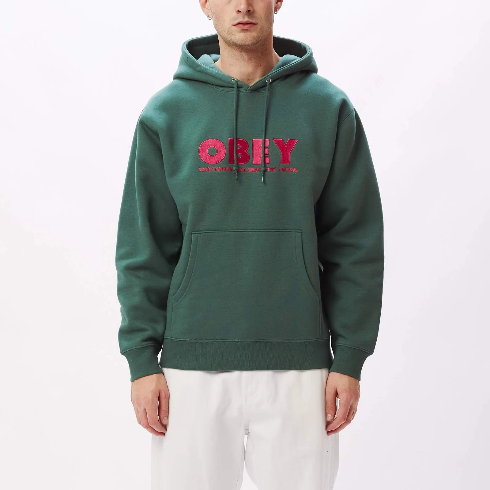 Obey Hubbs Pullover Hoodie Mallard Green