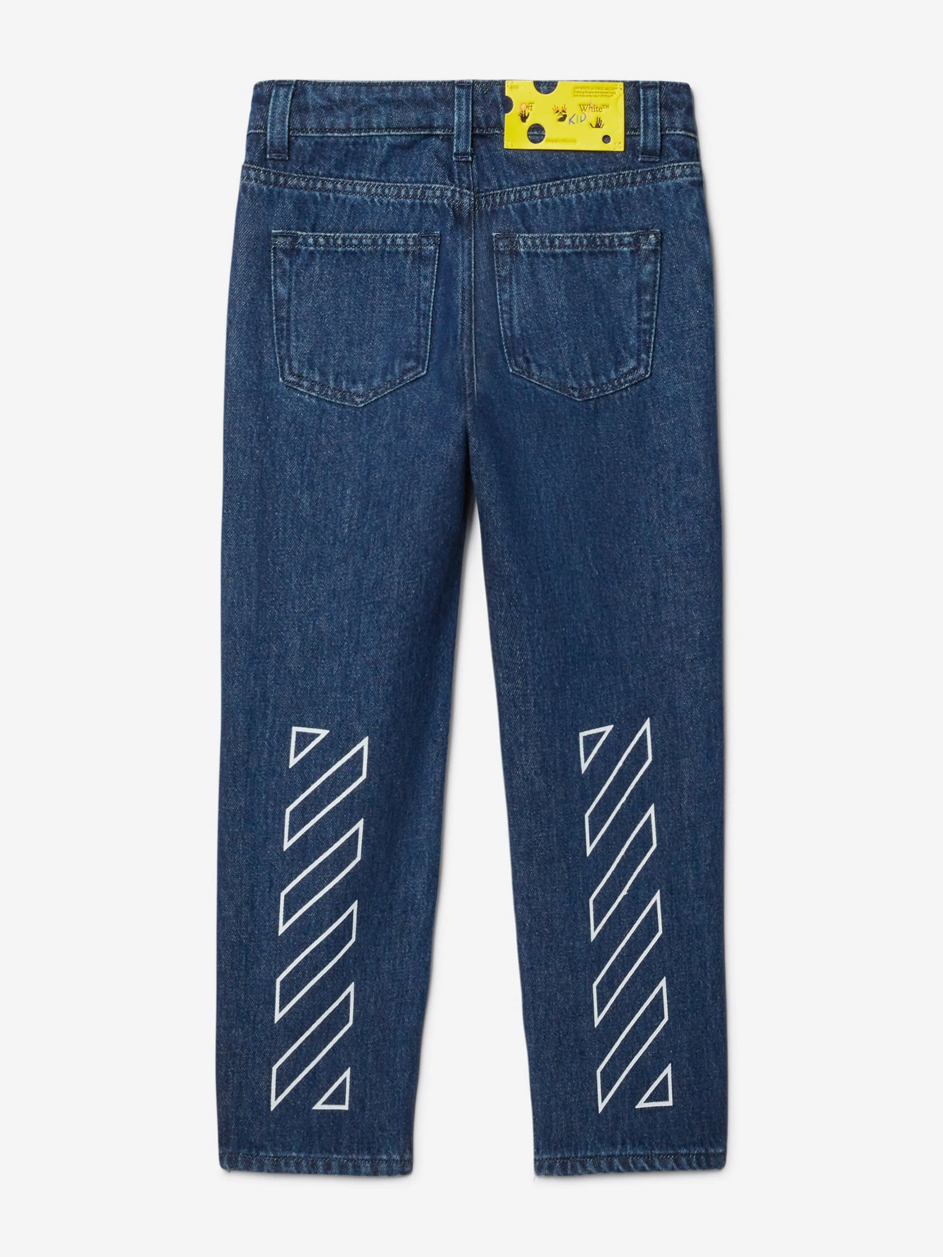 Off-White Boys Bookish Patch Regular Jeans in Blue