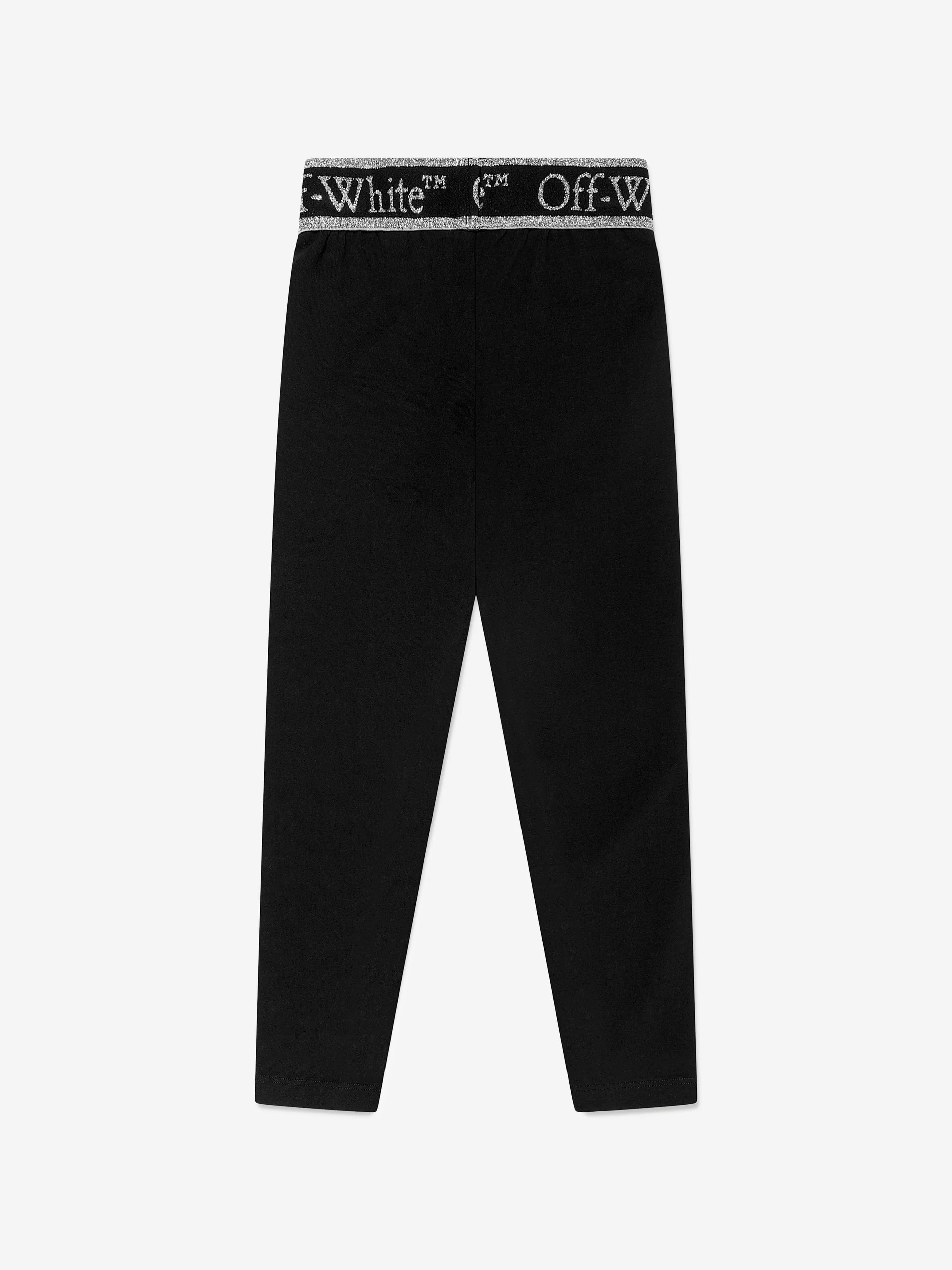 Off-White Girls Bookish Logo Band Leggings in Black