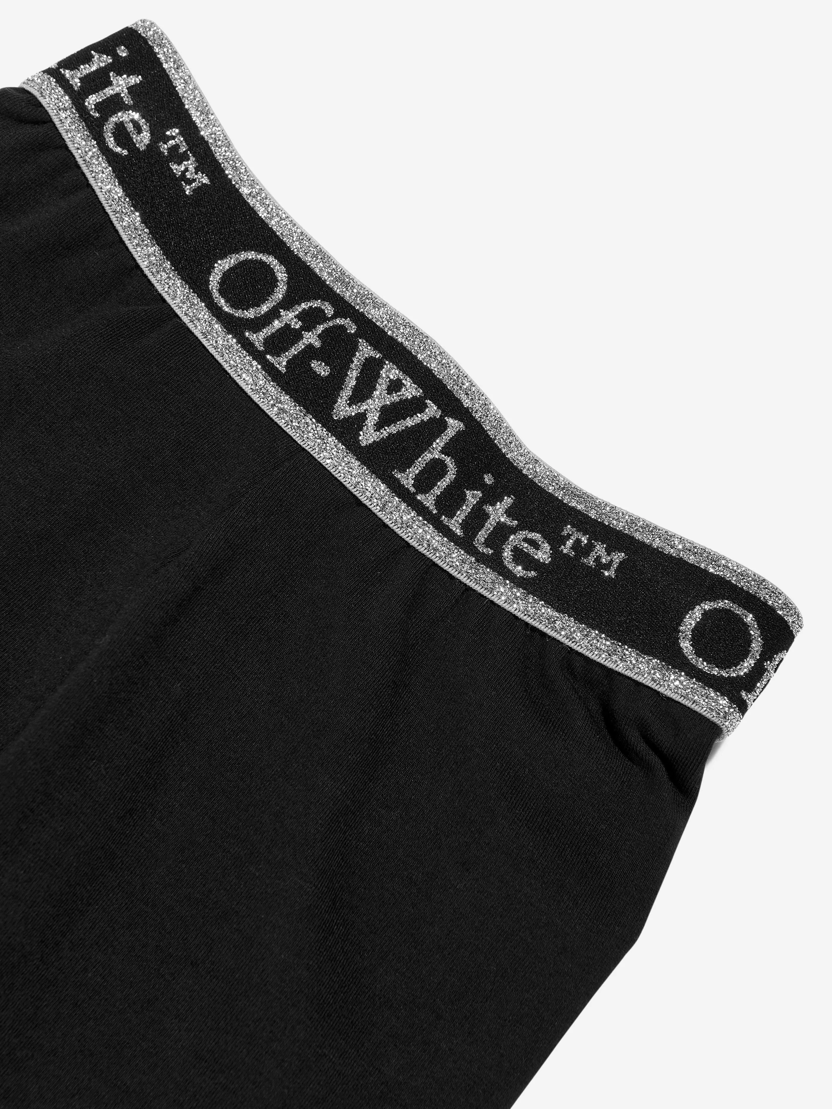 Off-White Girls Bookish Logo Band Leggings in Black