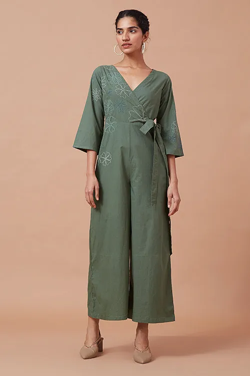 Okhai 'Forest Magic' Pure Cotton Hand Embroidered Jumpsuit