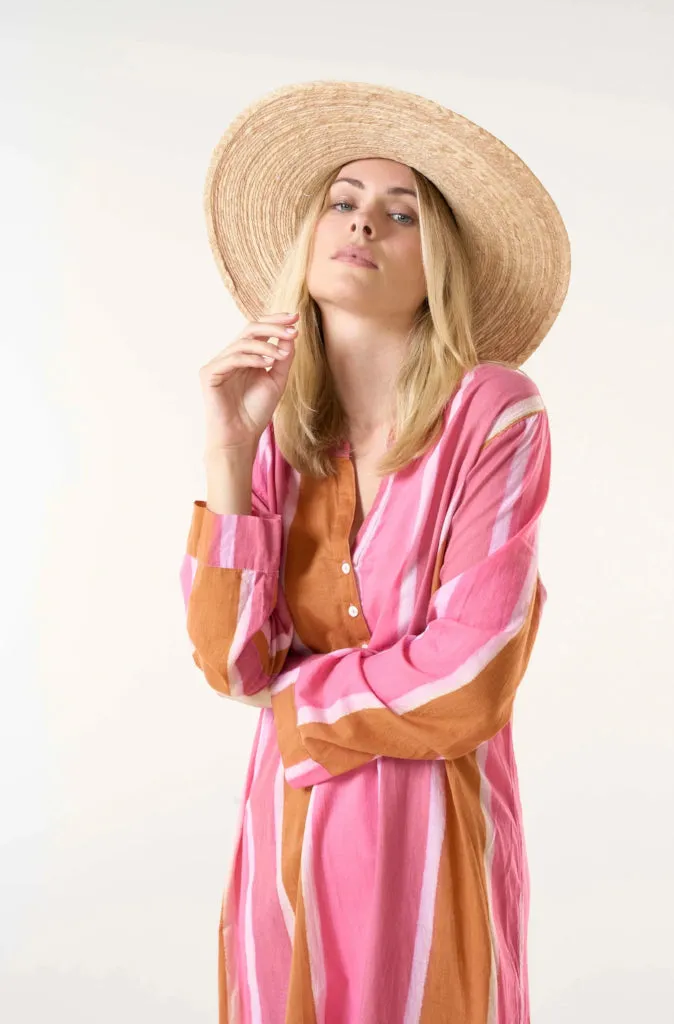 One Season Bazaar Stripe Dress in Pink