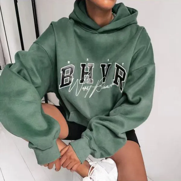 Oversized Letters Printed Designer Hoodies For Women