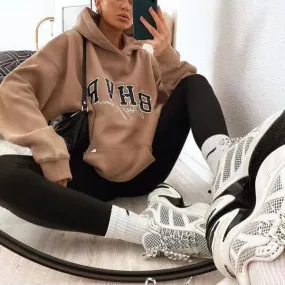 Oversized Letters Printed Designer Hoodies For Women