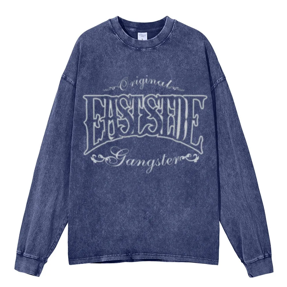 Oversized Vintage Washed Eastside Graphic Sweatshirt