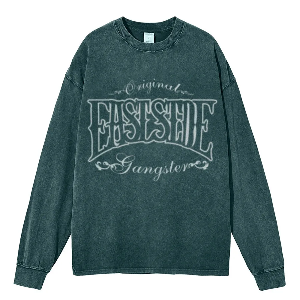 Oversized Vintage Washed Eastside Graphic Sweatshirt