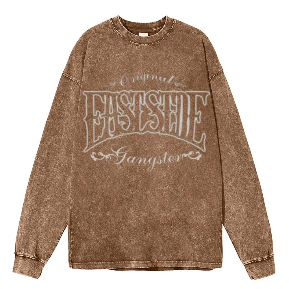 Oversized Vintage Washed Eastside Graphic Sweatshirt