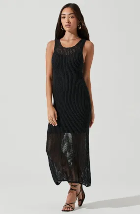 PALMER CROCHET COLUMN MIDI DRESS