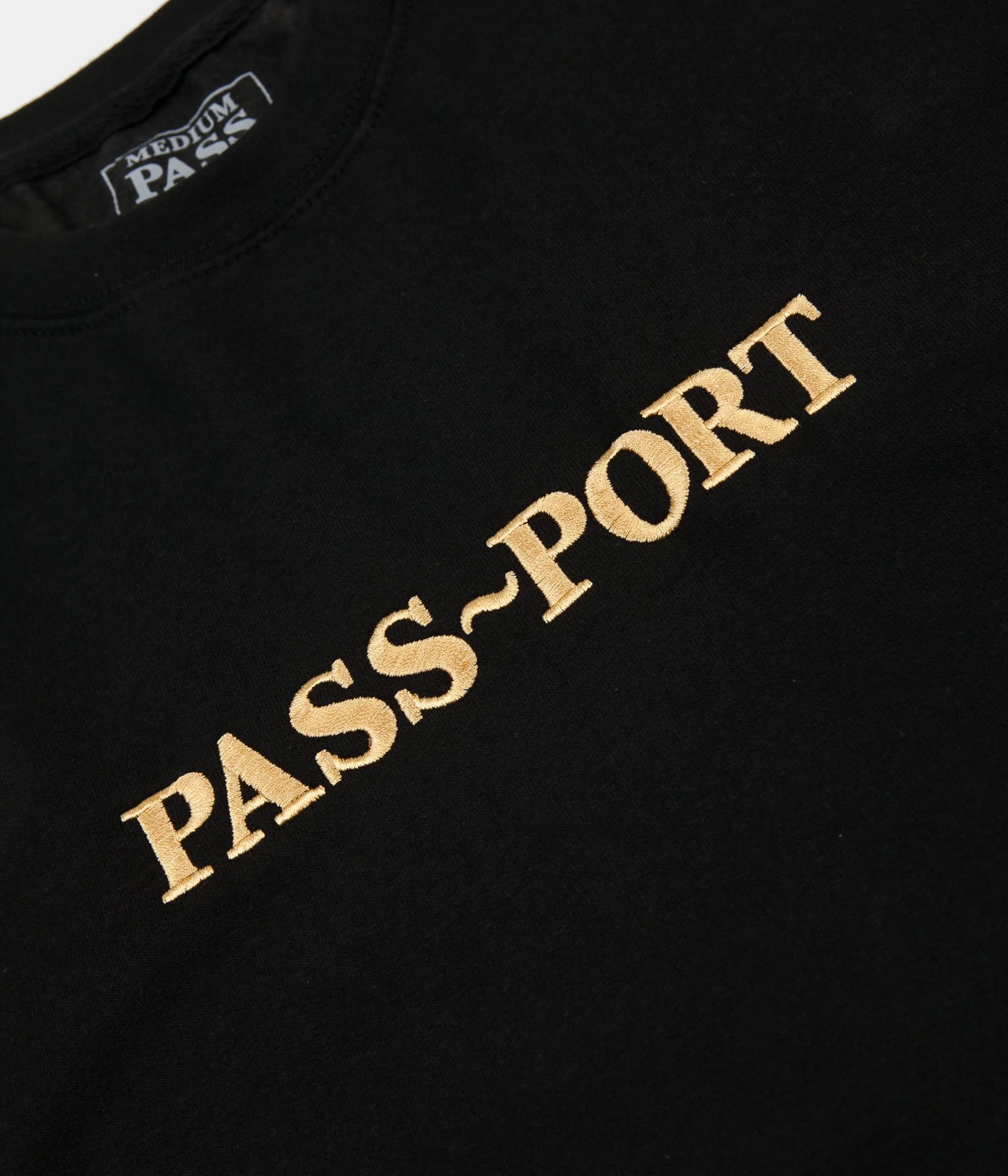 Pass Port Gold Official Embroidered Crewneck Sweatshirt - Black