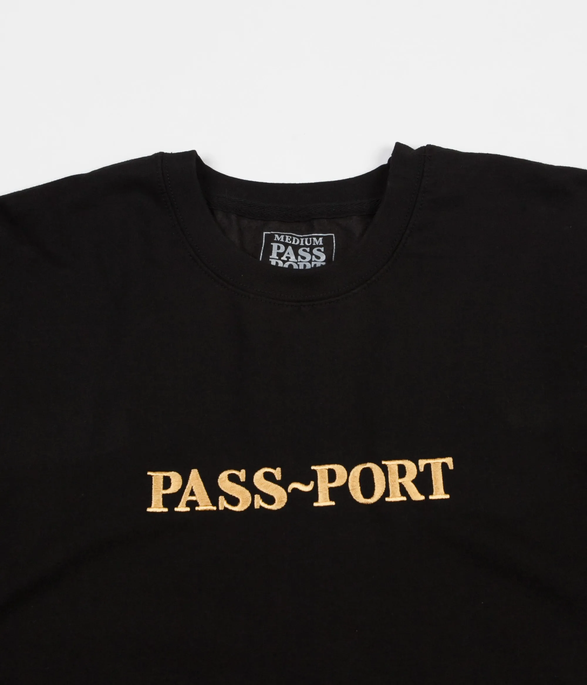 Pass Port Gold Official Embroidered Crewneck Sweatshirt - Black