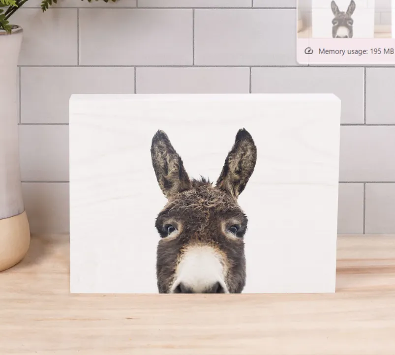 Peeking Donkey Block Sign