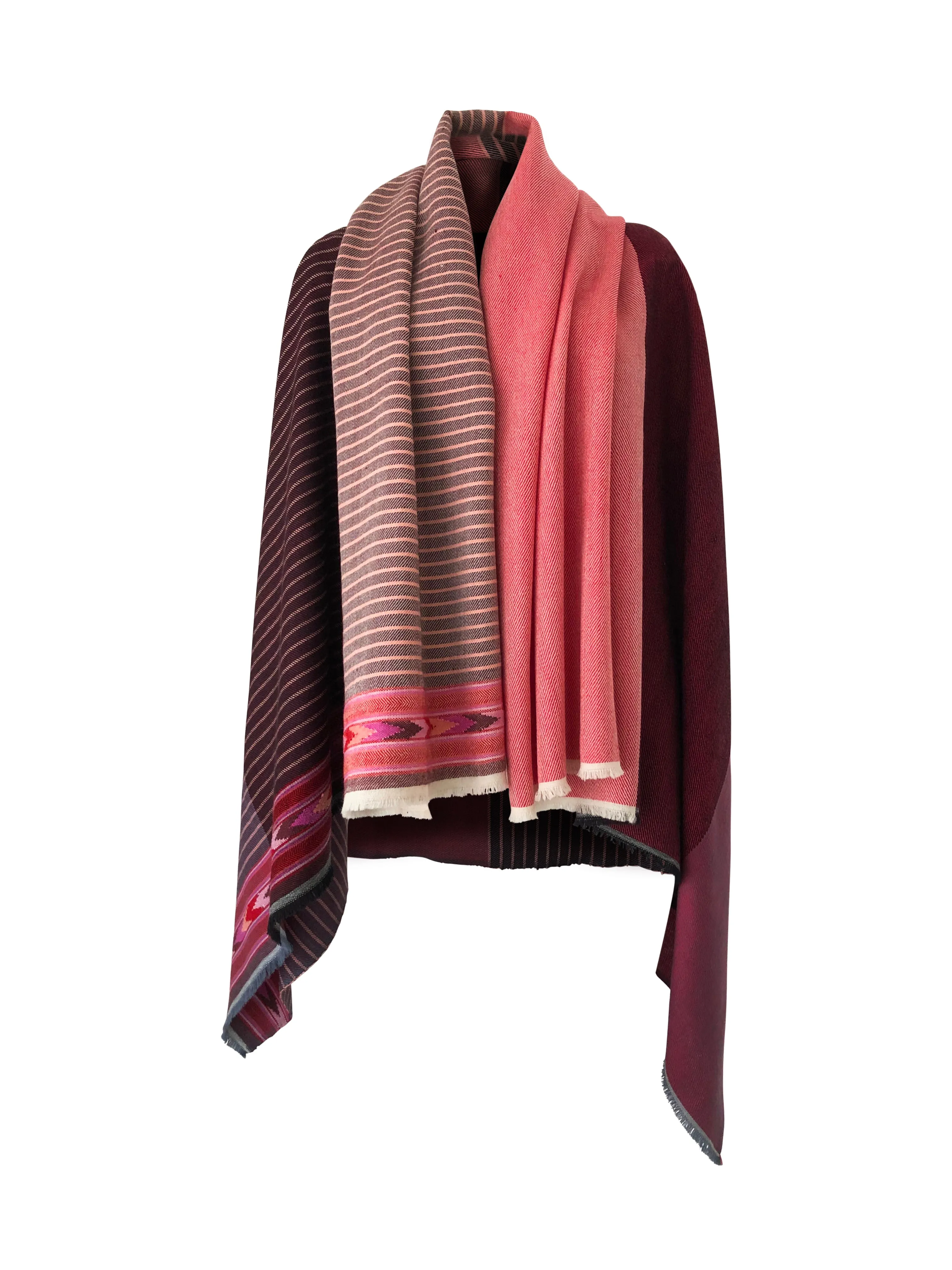 PETITE Light Wool Cape Fusion Red