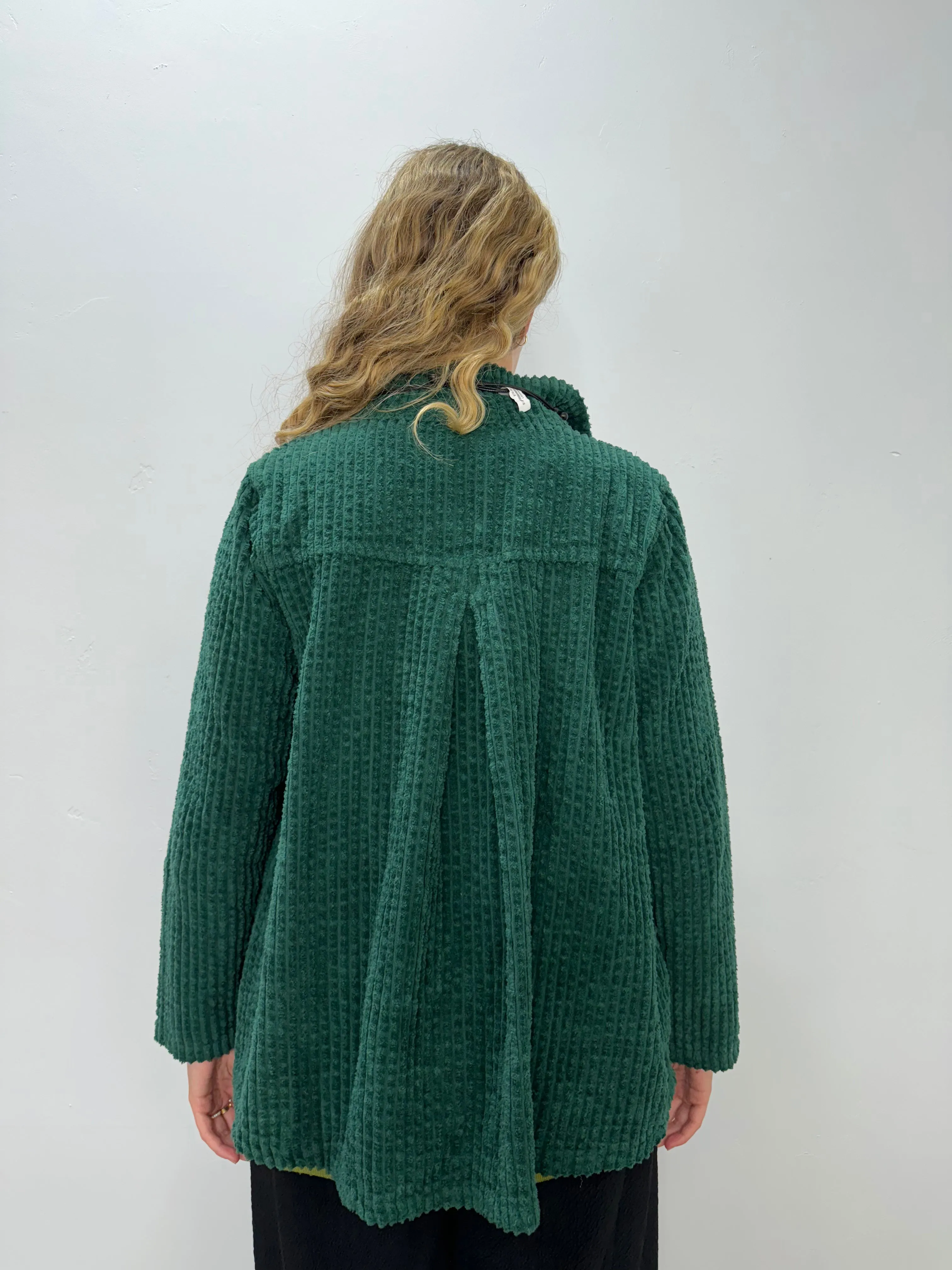 Pine Green High Collar Trapeze Jacket