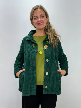 Pine Green High Collar Trapeze Jacket