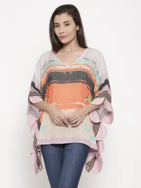 Pink Scalloped Edge Kaftan Top - (Clearance - Final Sale)