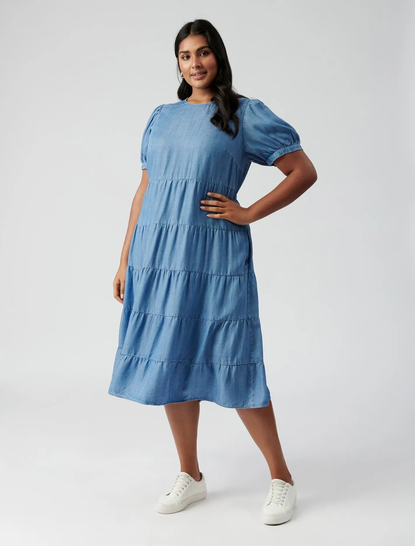 Pippa Curve Midi Smock Dress