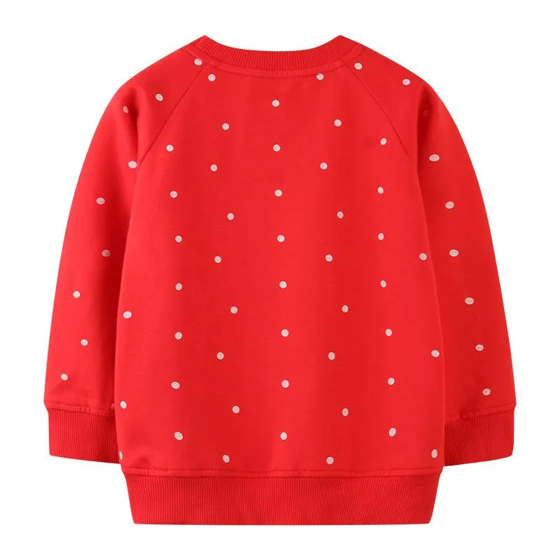 Premium Toddler Girl's Casual Red Sweatshirt