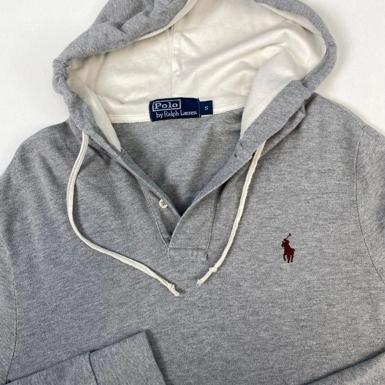 Preowned Vintage Polo Ralph Lauren Rugby Hoodie Top Mens Size S Grey Pullover Lightweight