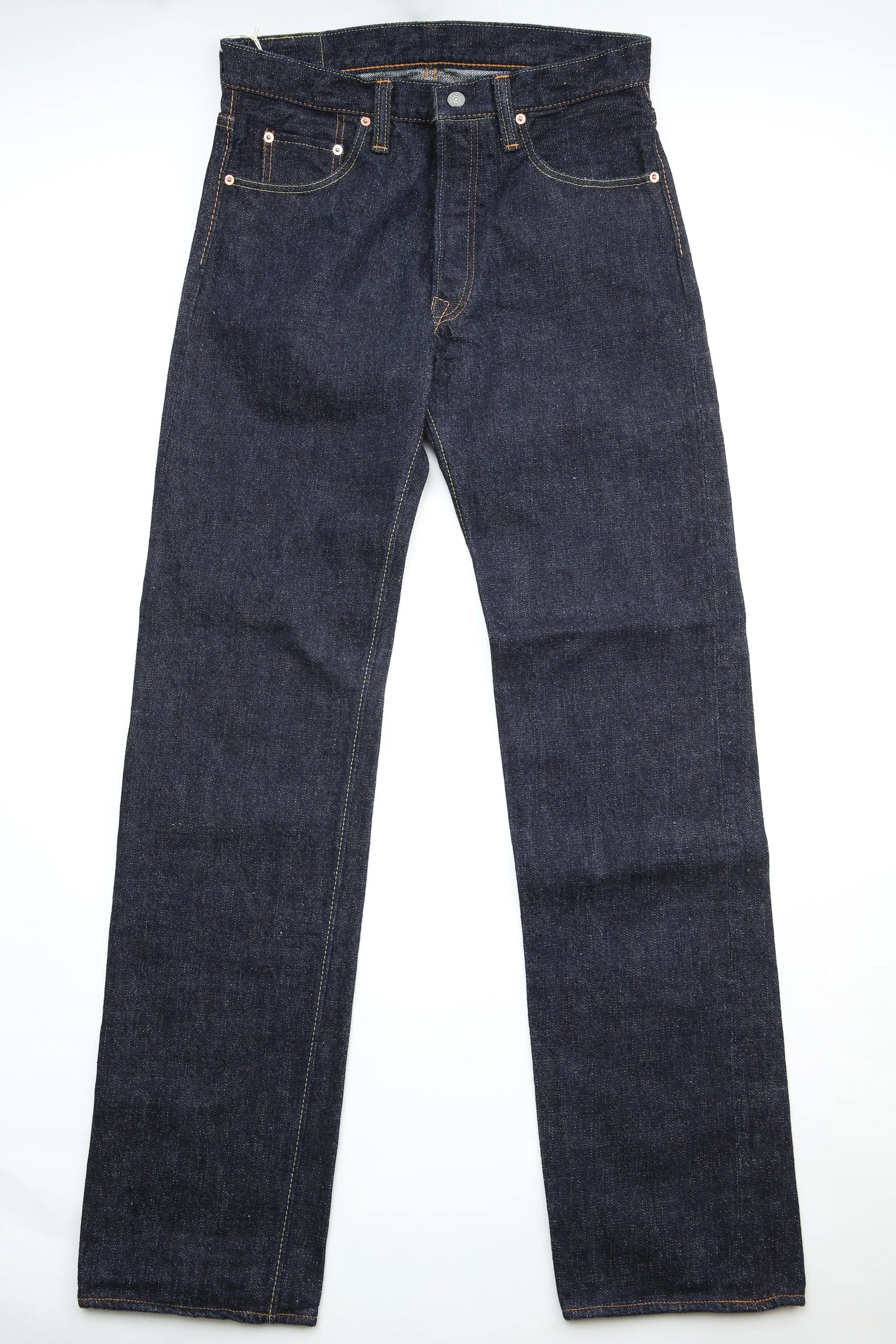 Pure Blue Japan SLB-003 Men's Woven Jeans 16.5oz Slub Denim Regular Straight Wash - Indigo