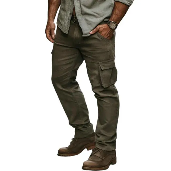 Retro Casual Slim Fit Multi-Pocket Cargo Pants