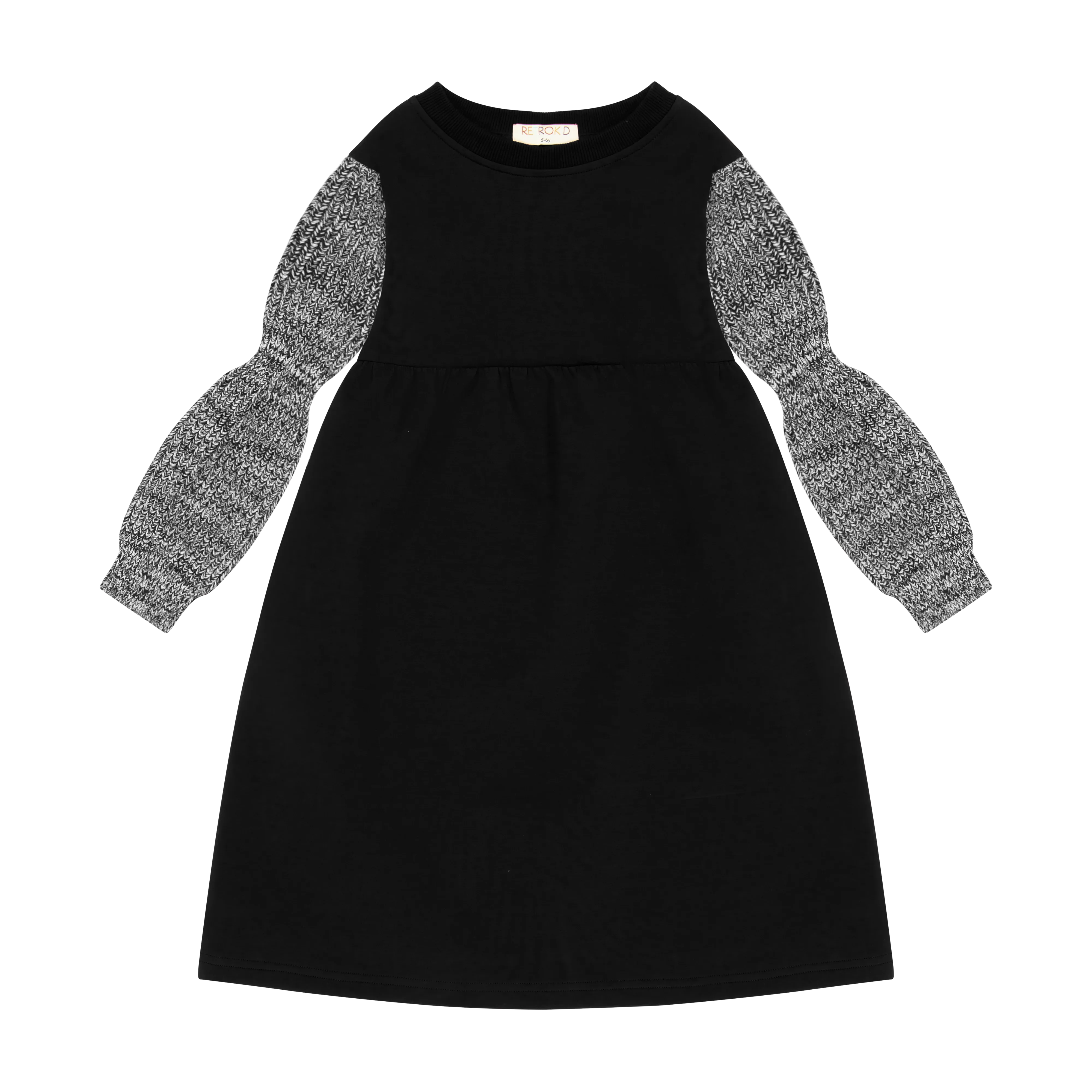 Retrokid Black/Cream Scuba Knit Twirl Dress