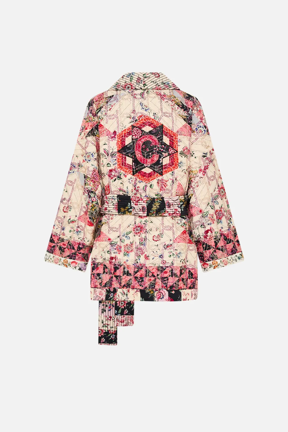 REVERSIBLE QUILTED COAT PATCHWORK POETRY