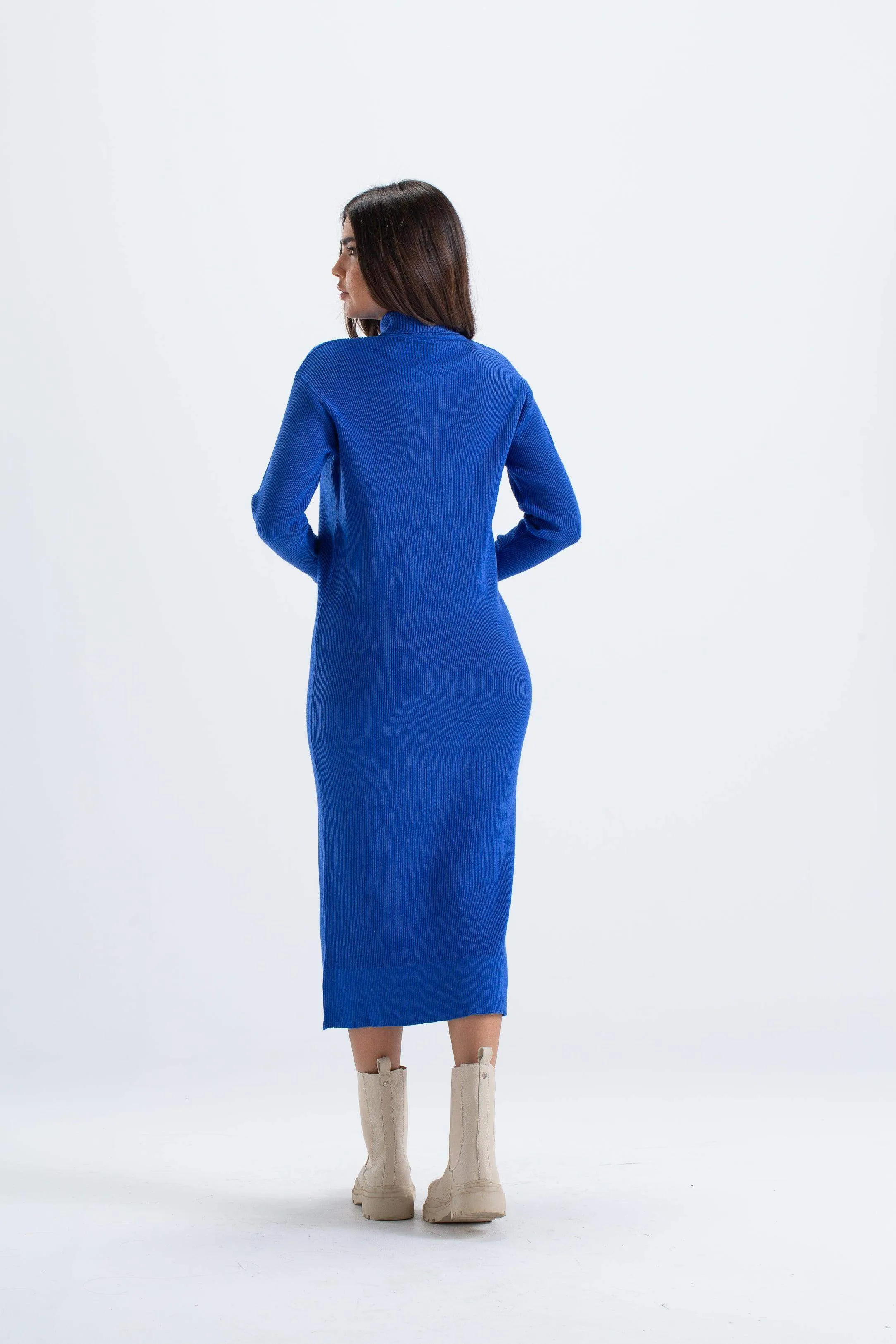 Ribbed Wool Midi Dress