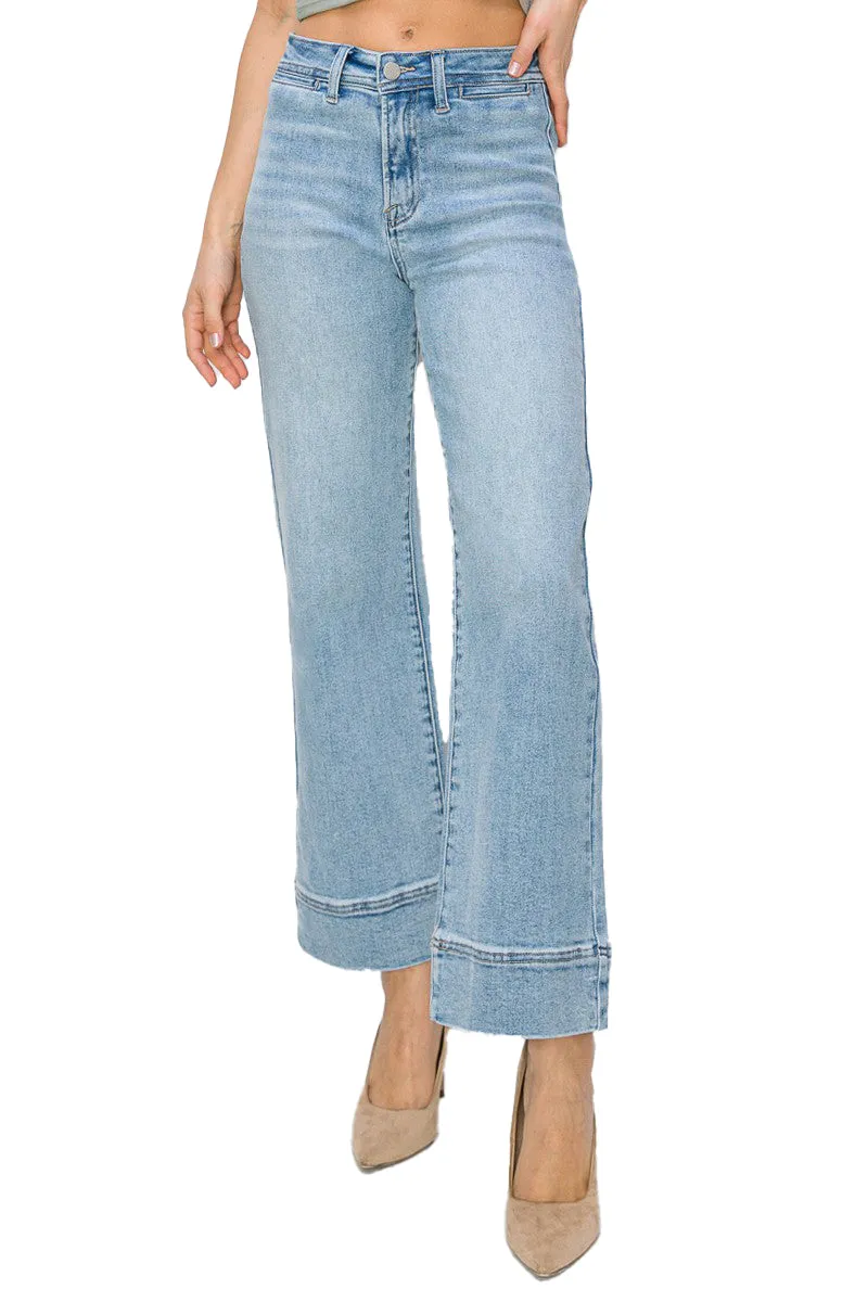 Risen Jeans - High Rise Wide Leg Crop Jeans - RDP5620