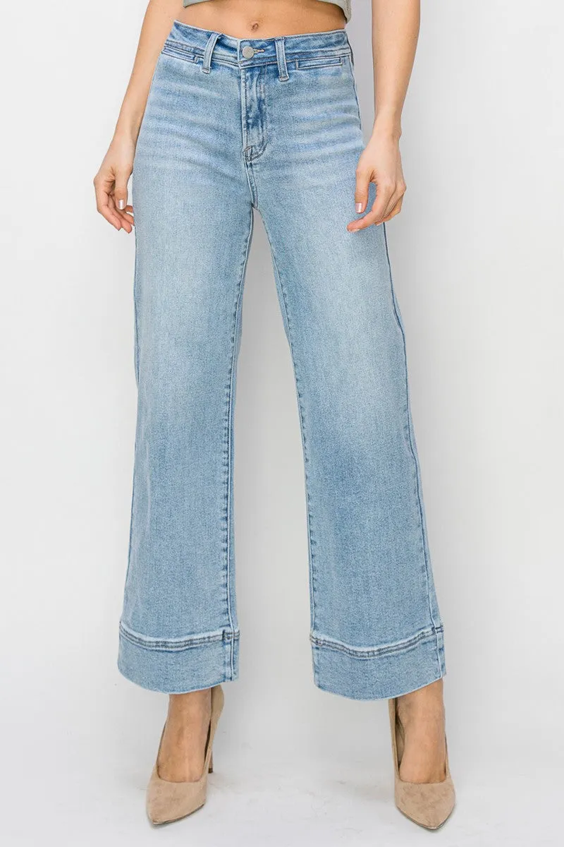 Risen Jeans - High Rise Wide Leg Crop Jeans - RDP5620