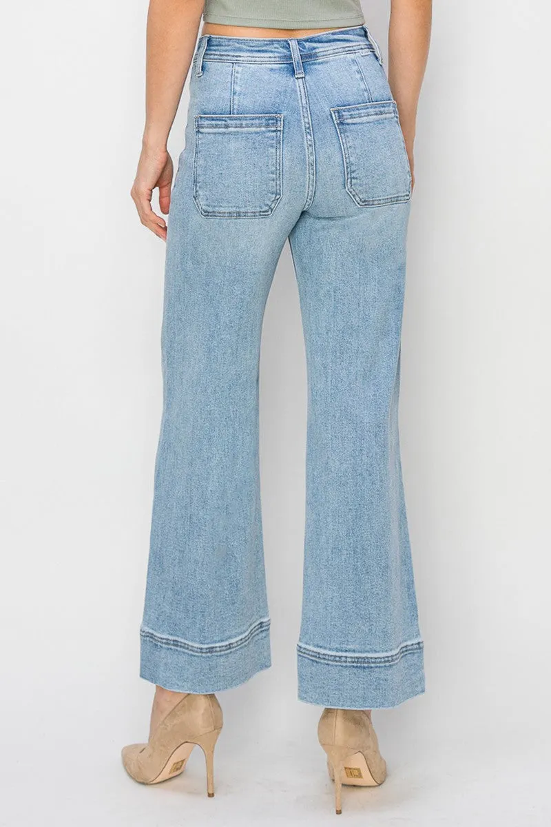 Risen Jeans - High Rise Wide Leg Crop Jeans - RDP5620