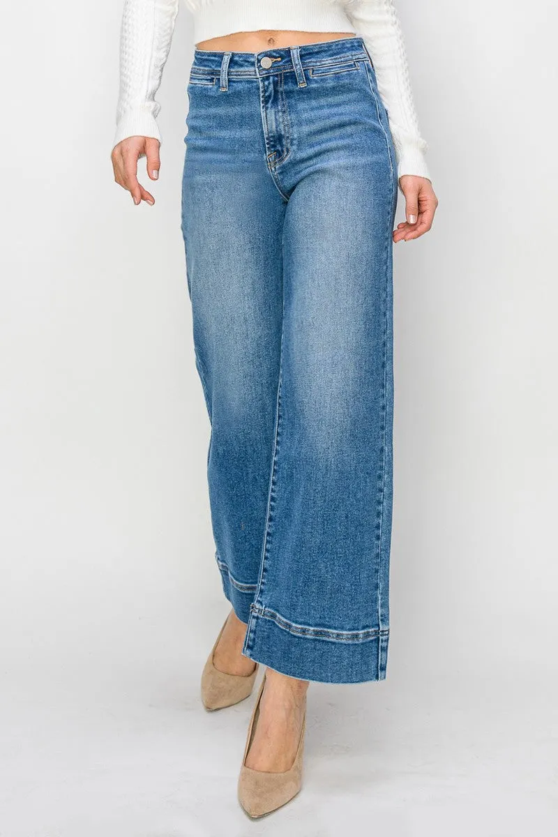 Risen Jeans - High Rise Wide Leg Crop Jeans - RDP5620