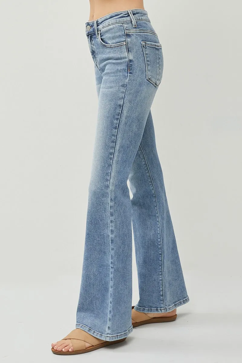 Risen Mid Rise Flare Jeans