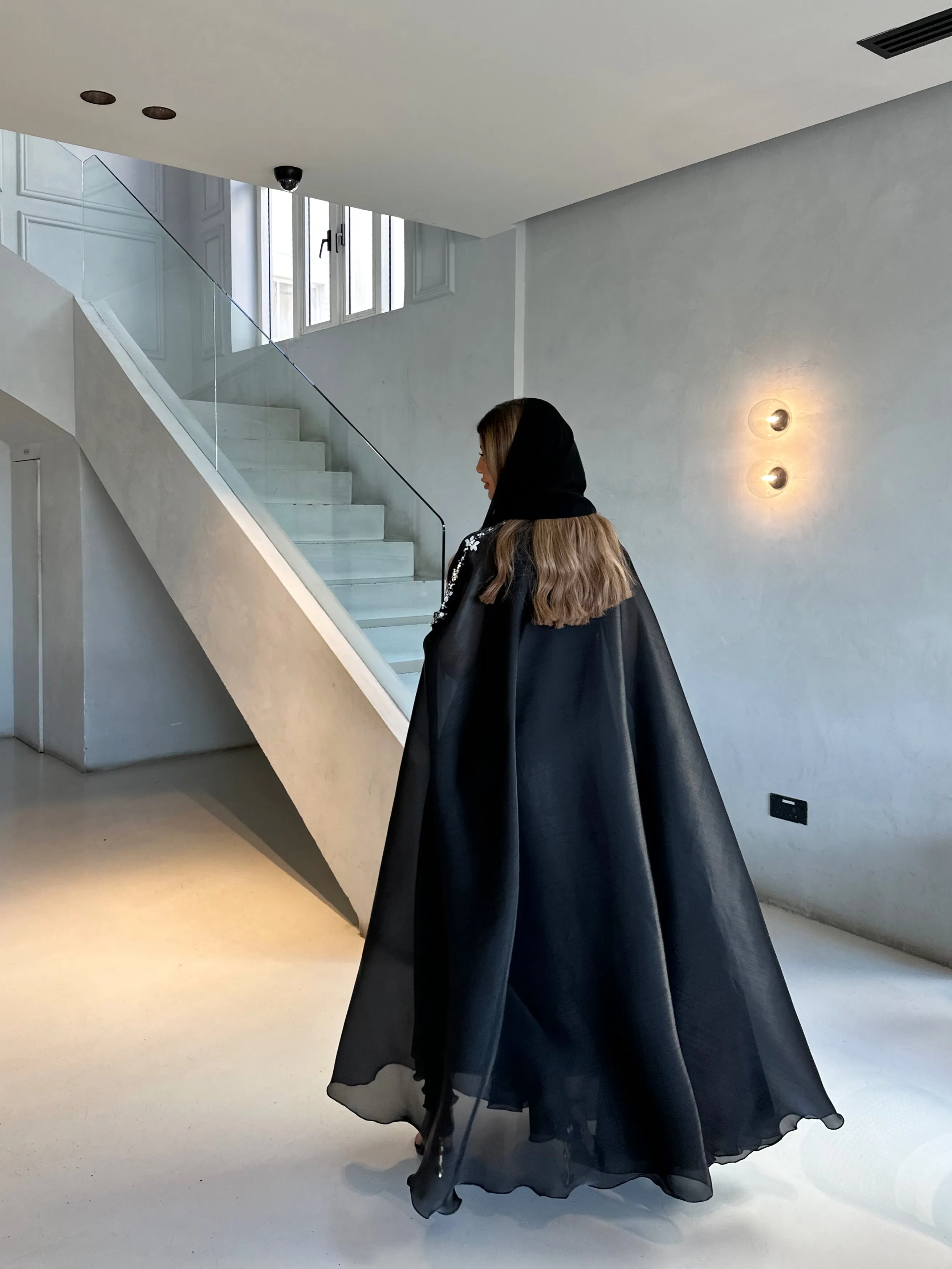 ROYAL BLACK CAPE ABAYA #414