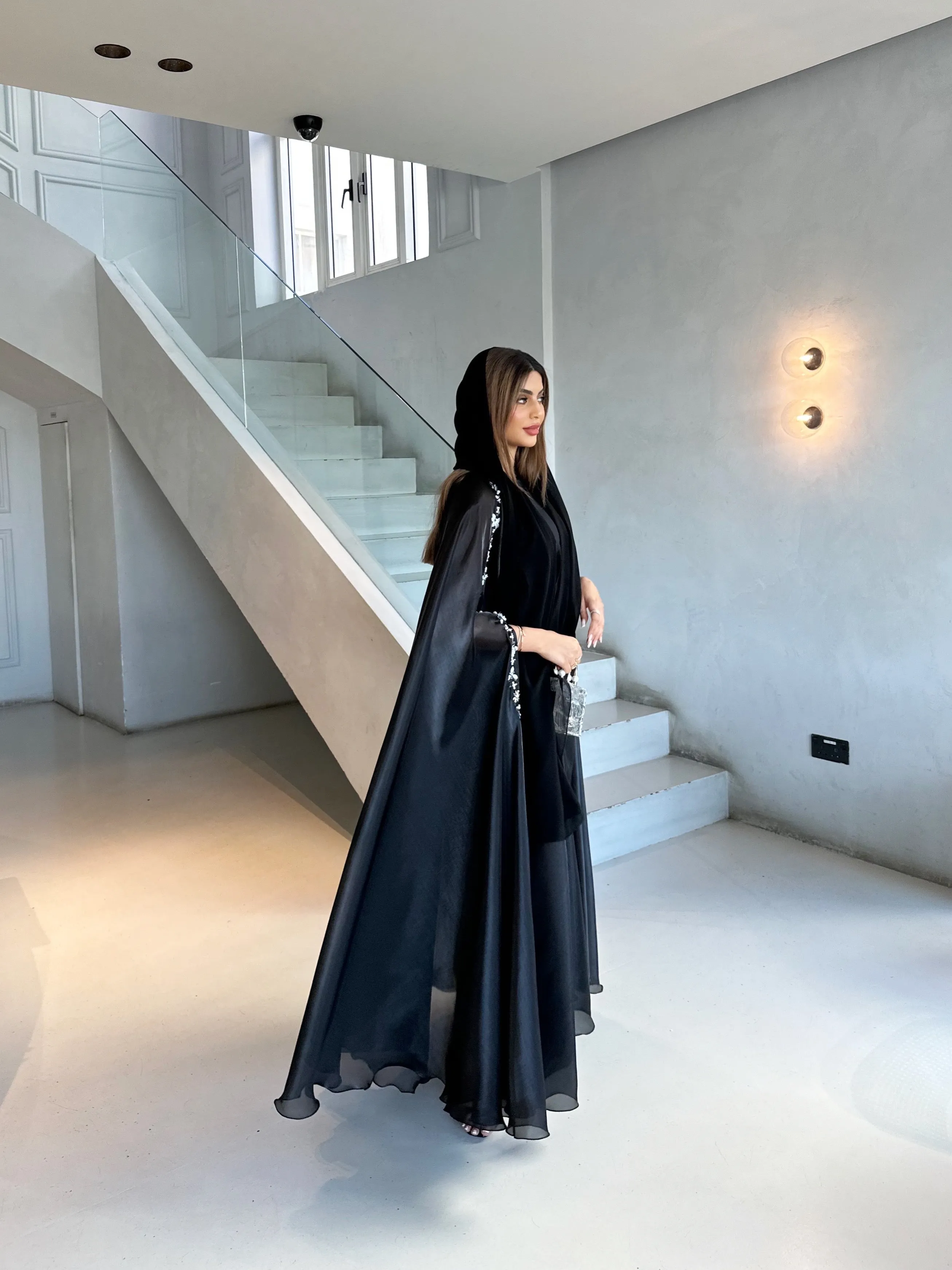 ROYAL BLACK CAPE ABAYA #414