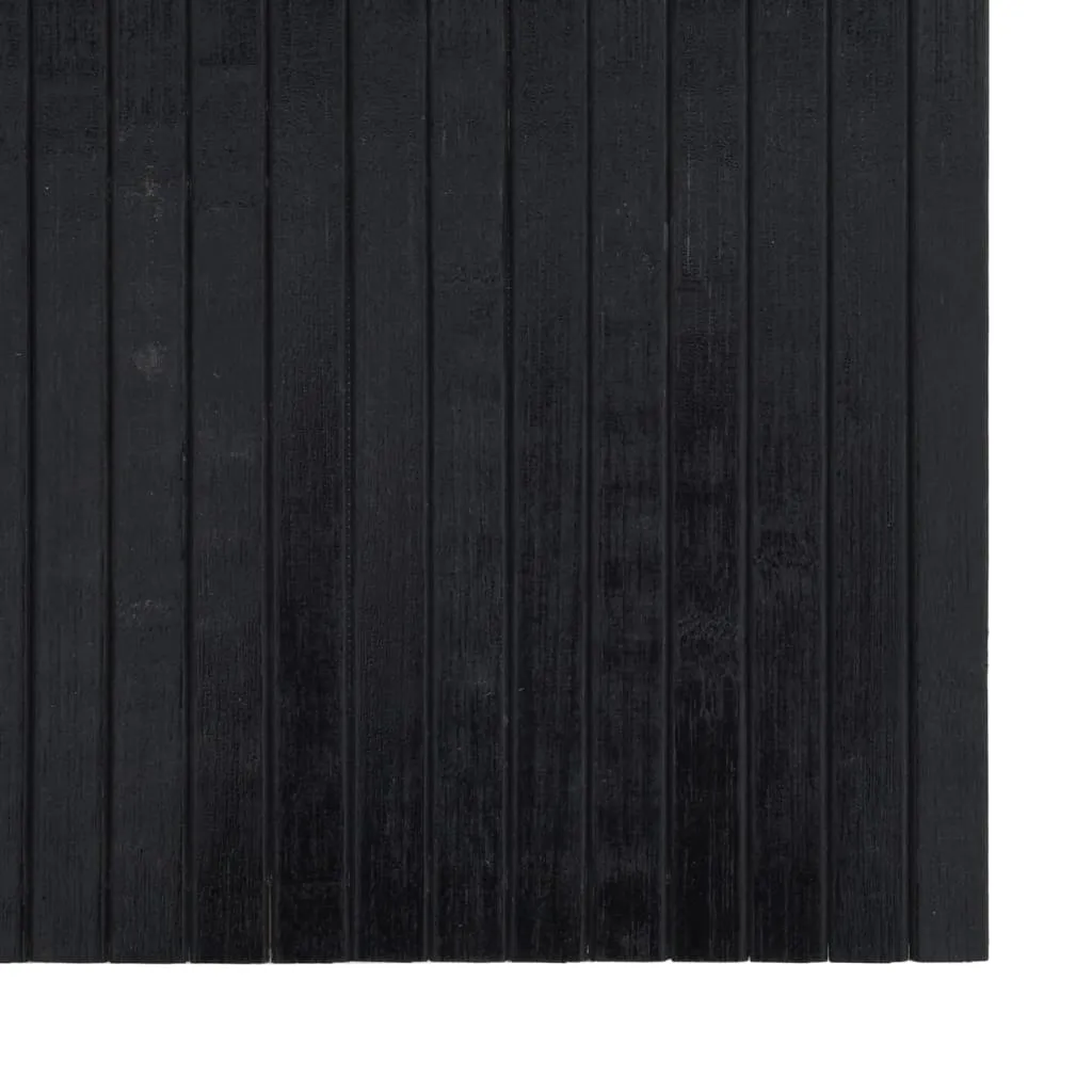 Rug Rectangular Black 60x500 cm Bamboo