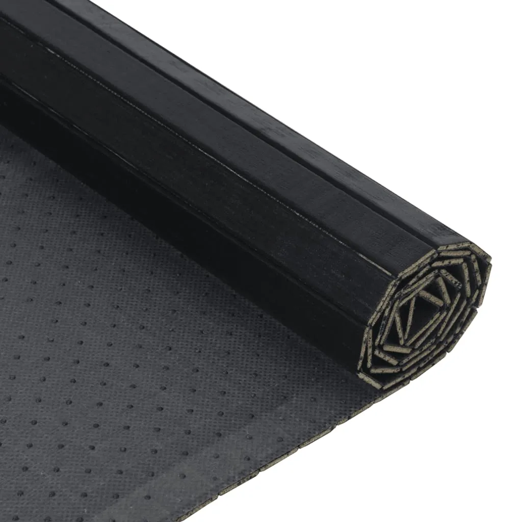 Rug Rectangular Black 60x500 cm Bamboo