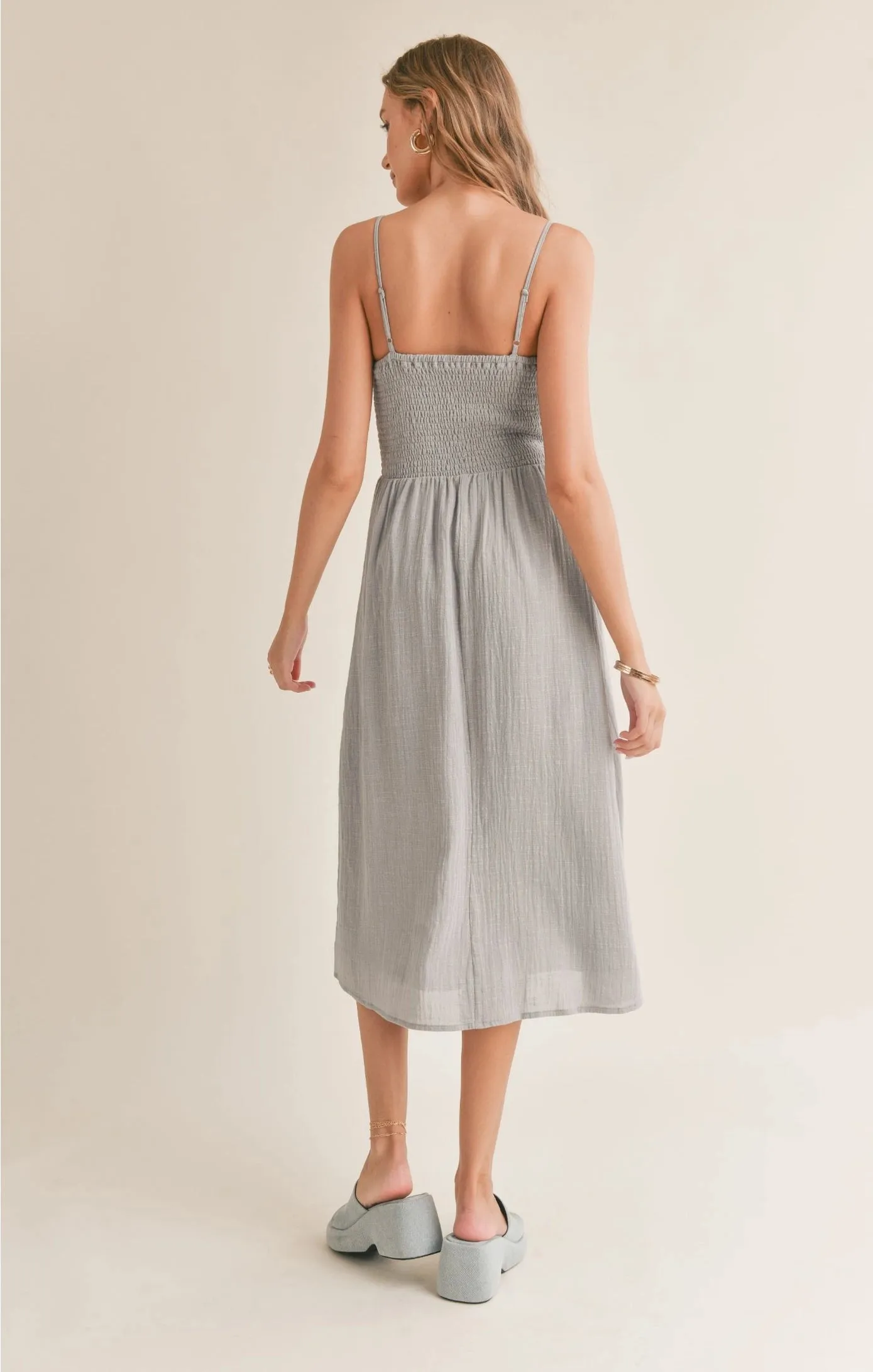 Sadie & Sage Bird Song Smocked Midi Dress