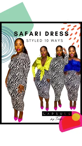 Safari Zebra Midi Dress