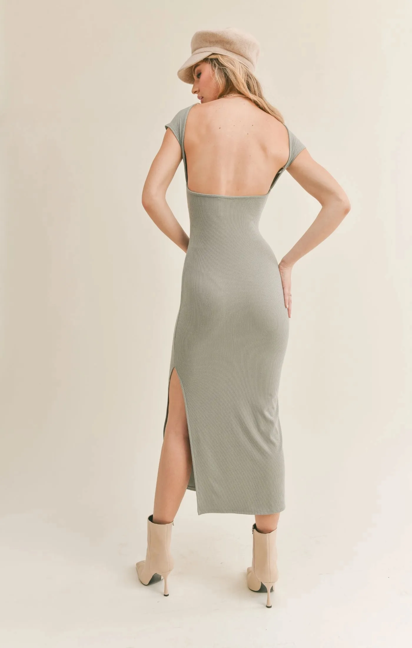 Sage the Label She's Effortless Open Back Midi Dress