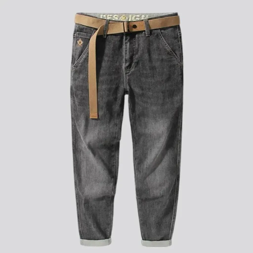 Sanded casual vintage jeans for men