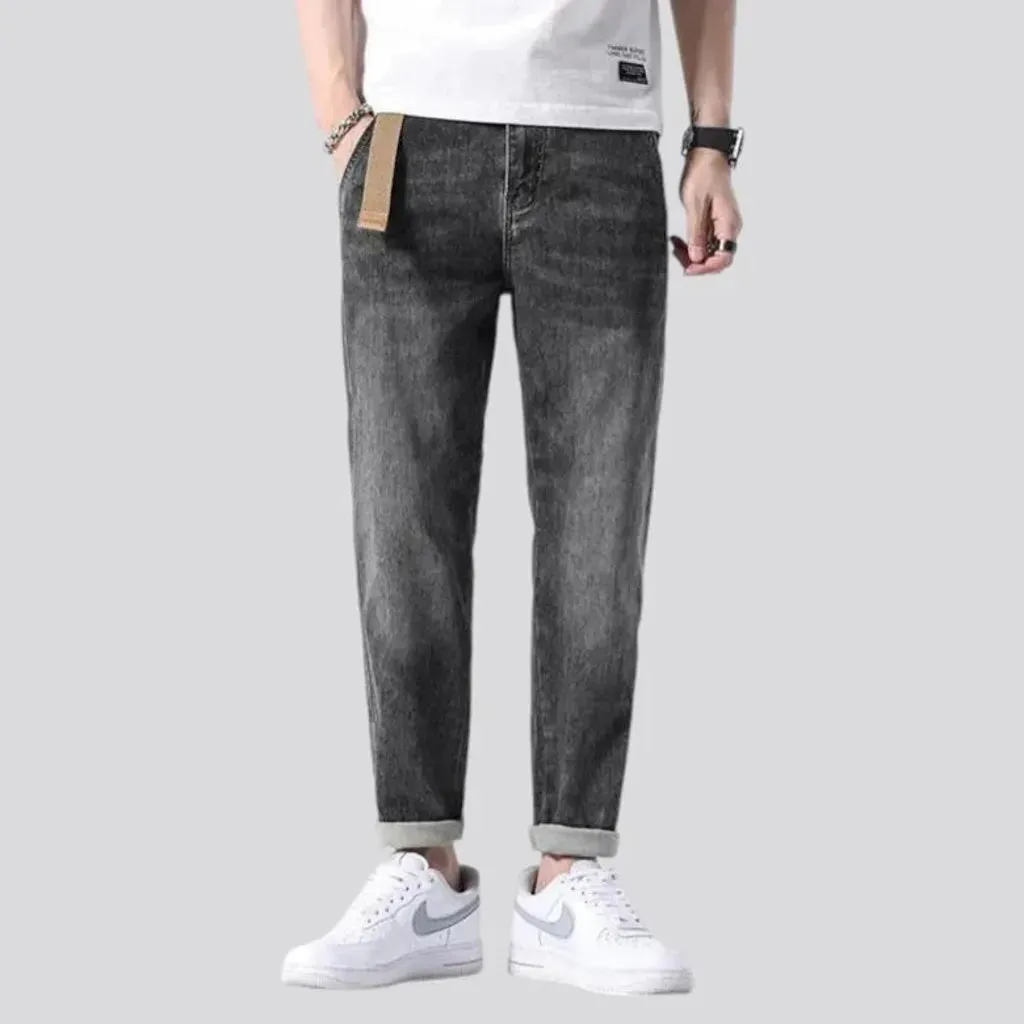 Sanded casual vintage jeans for men