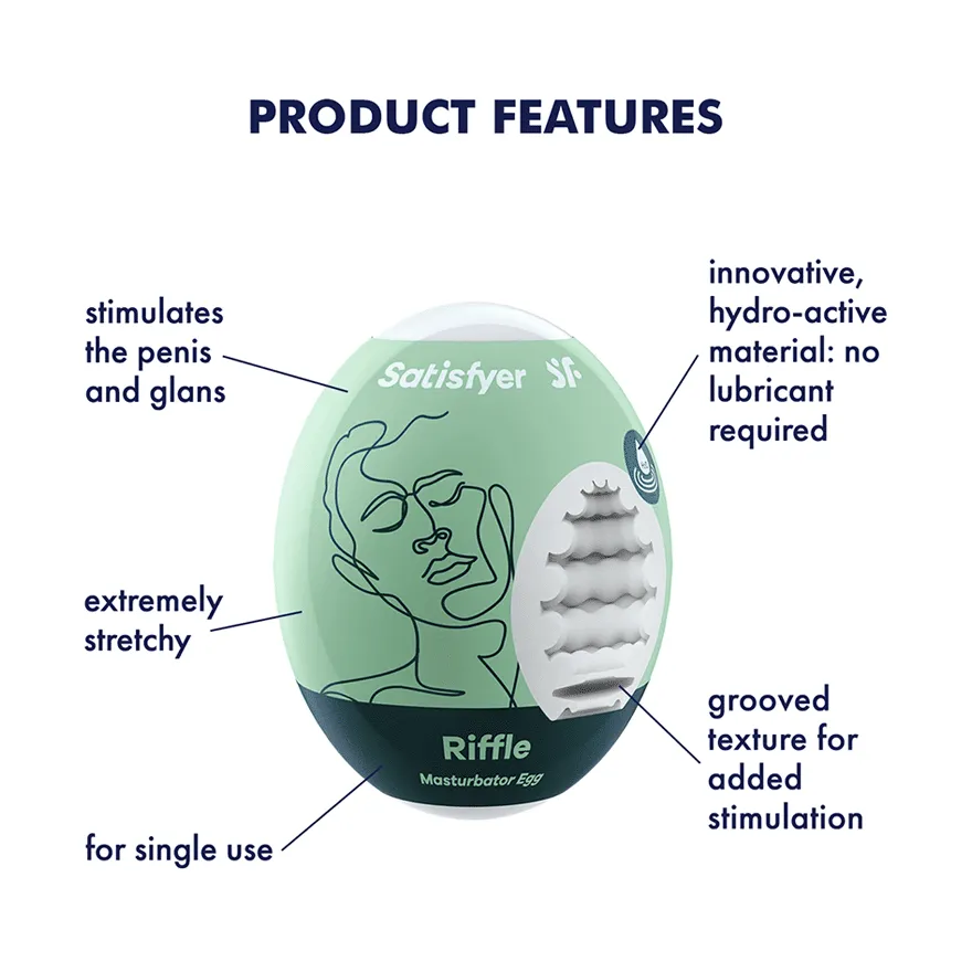 Satisfyer - Riffle Masturbator Egg (Green)