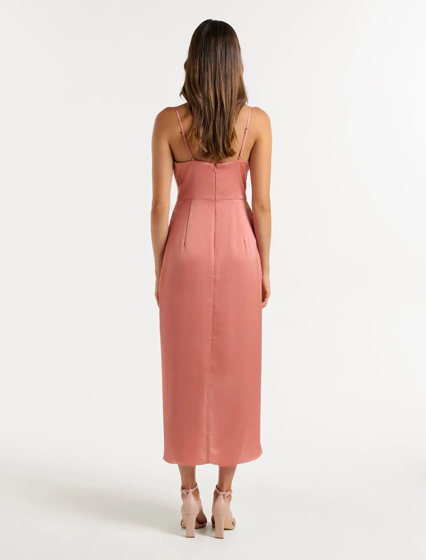 Savannah Cowl Satin Midi Dress