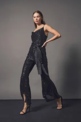 Sequin Spaghetti Strap Jumpsuit