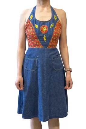 Seventies Whip-O-Wil Denim Halter Dress