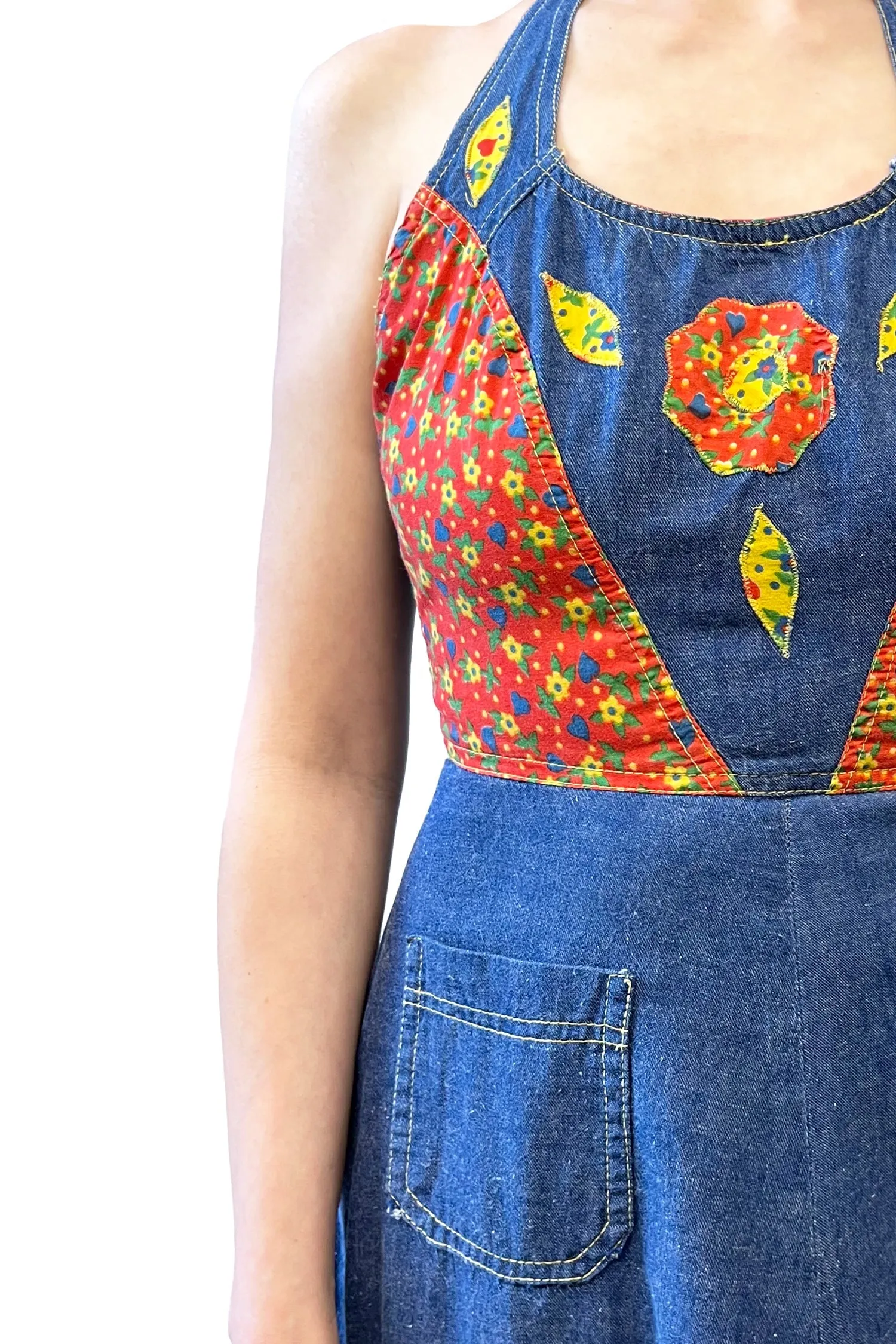 Seventies Whip-O-Wil Denim Halter Dress