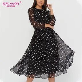 S.FLAVOR Vintage Winter Fashion Casual Dress