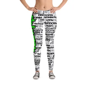 SHTNONM - LEGGINGS (WHITE/NEON GREEN)