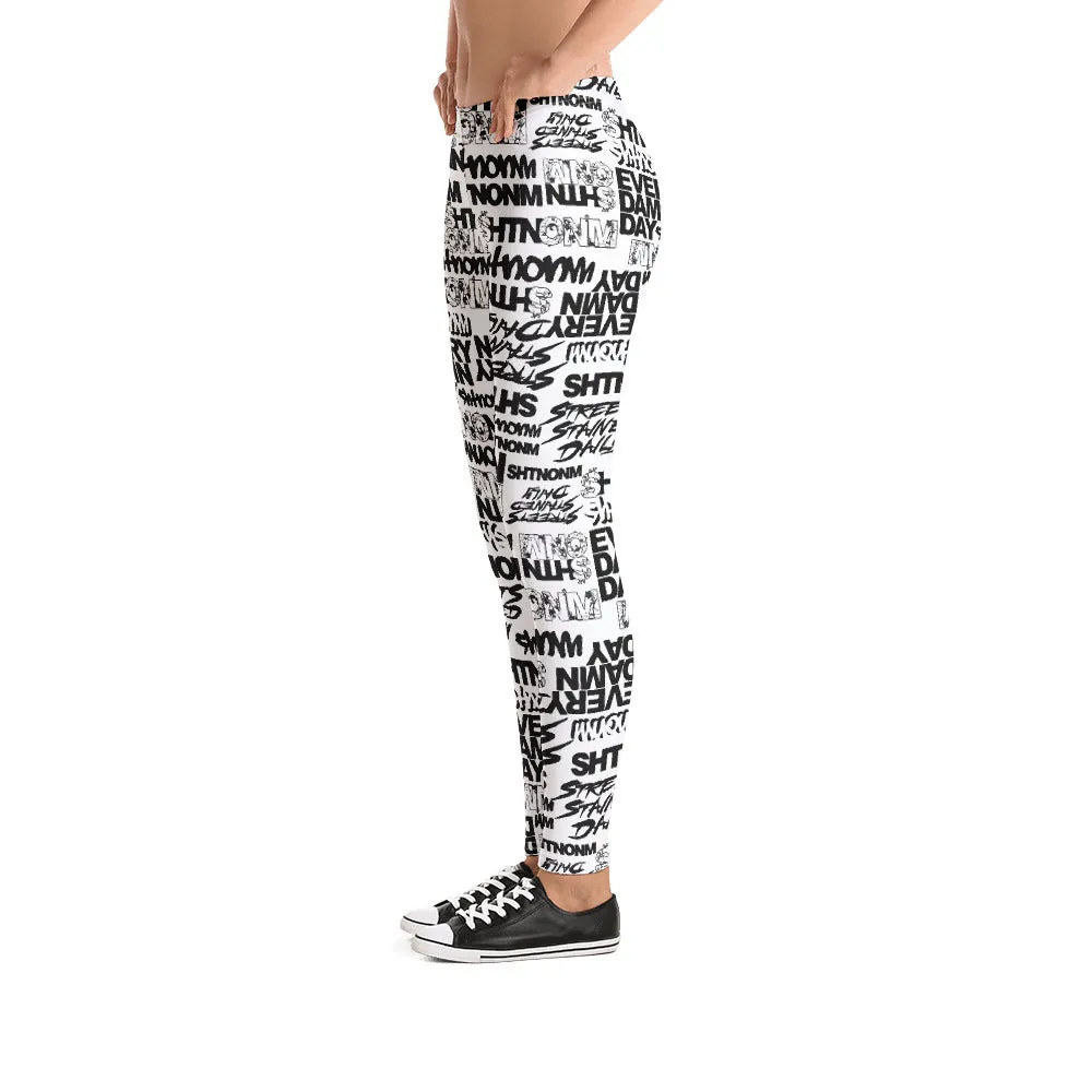 SHTNONM - LEGGINGS (WHITE/NEON GREEN)