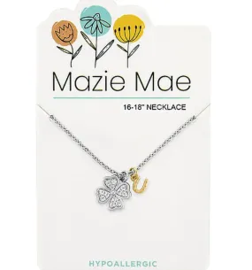 Silver CZ Clover & Horseshoe Mazie Mae Necklace